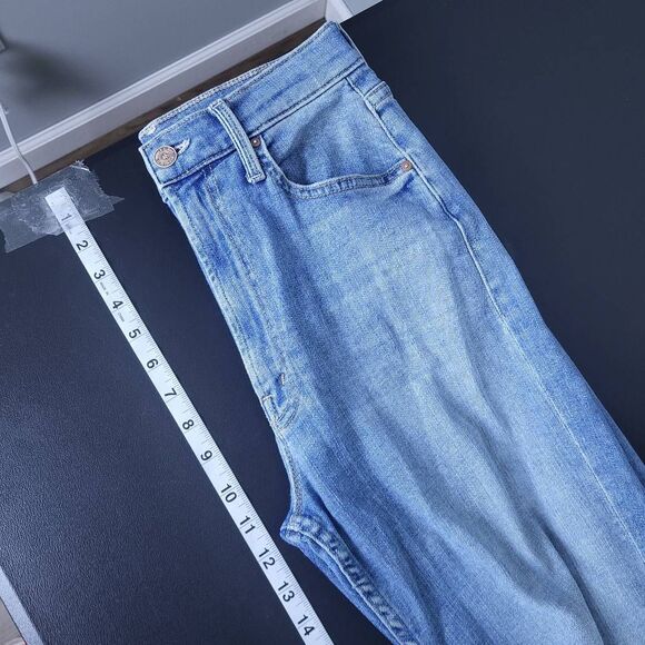 Mother Jeans High Waisted Rider Ankle Straight Size 26 Denim Blue Distressed - Picture 8 of 10